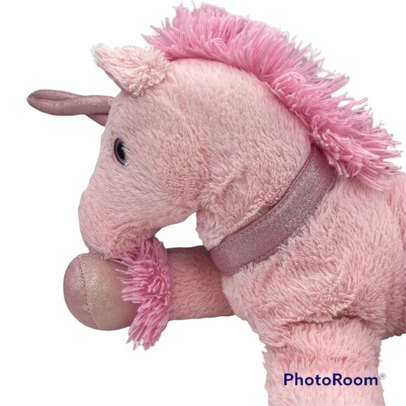 Dan Dee Pink Plush Unicorn Stuffed Animal 22" Heart Accents Sparkly Hooves 2016 - Picture 3 of 6